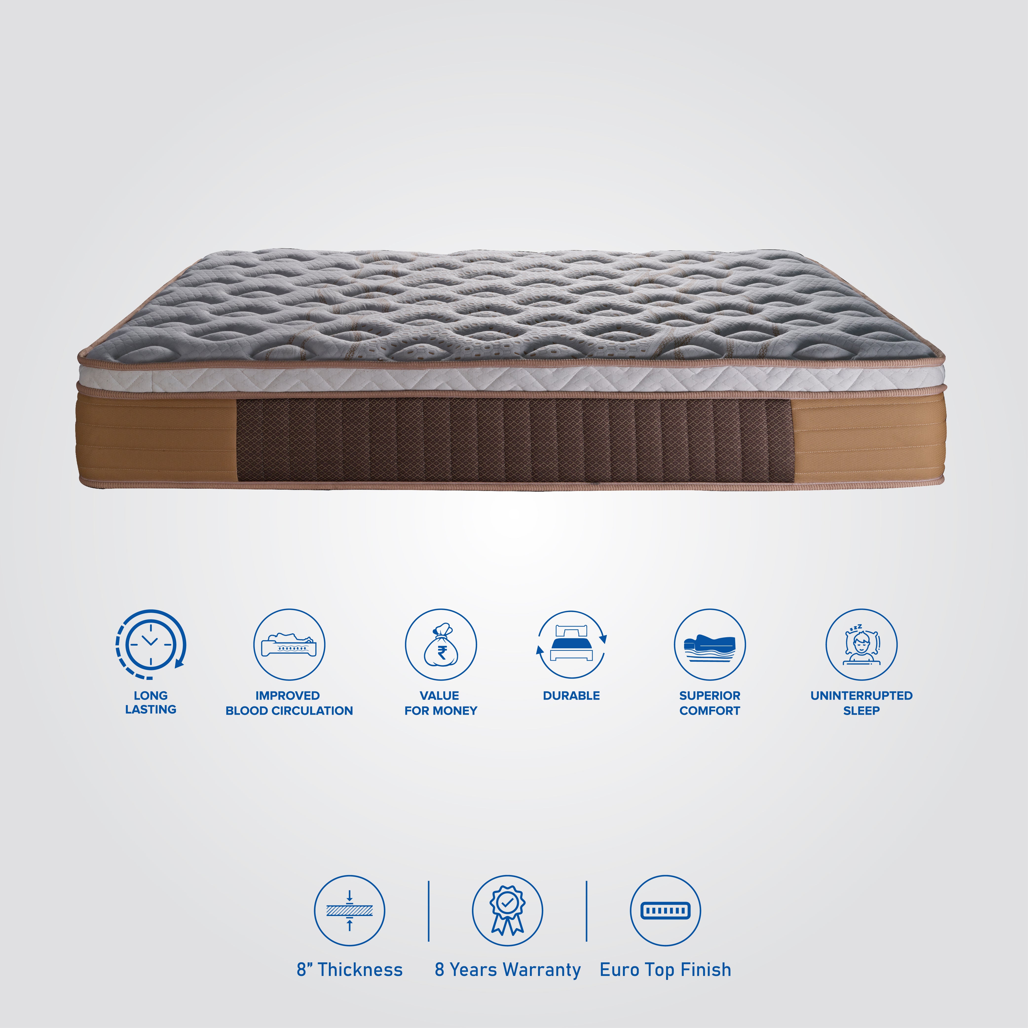 Pressure Relief Bonnel Spring And Memory Foam Mattress In India