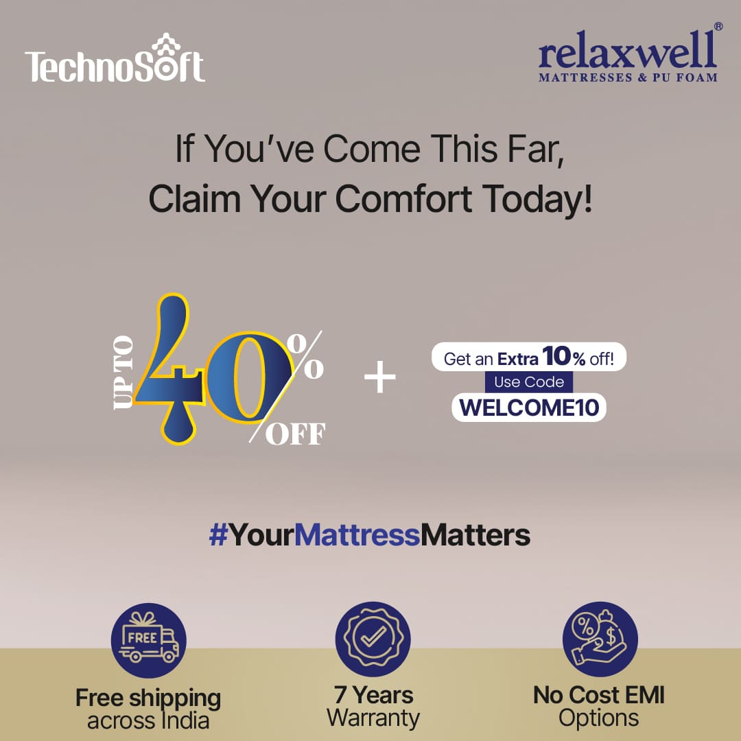 TechnoSoft - Superior Comfort Super Soft Foam Mattress - Double