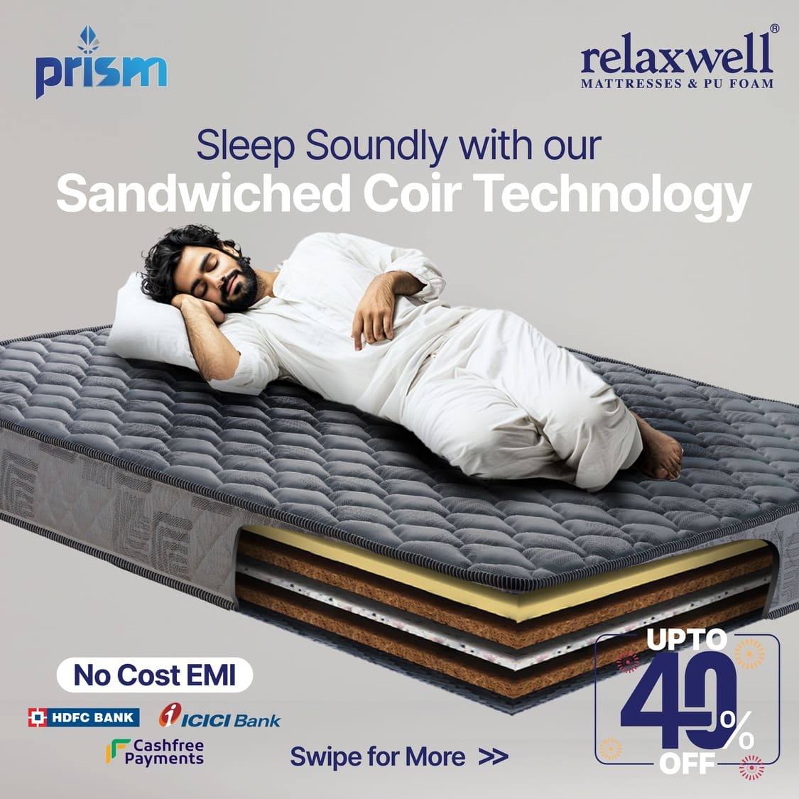 Prism - Super Durable Sandwiched Coir and Foam Mattress